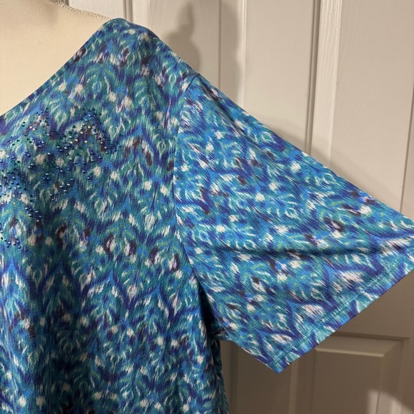 Catherines Blue Relaxed Boxy Tunic, size 3X 26/28W - Picture 5 of 10